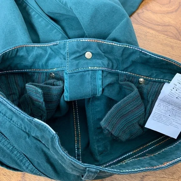 M Missoni Denim Jeans Green Low Rise Skinny Size 26 Designer Italy Cotton Blend - Picture 11 of 16